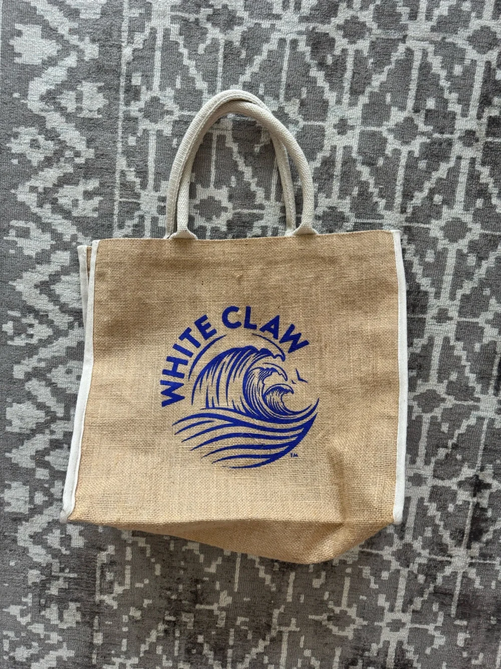 White Claw Canvas Jute Tote Bag Natural/Tan